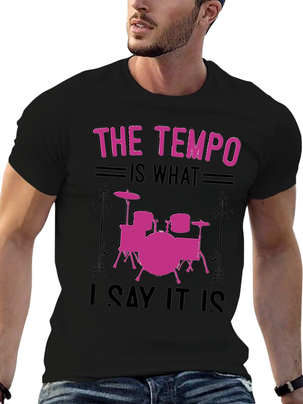 Tempo Drummer T-Shirt - Music Lover Gift