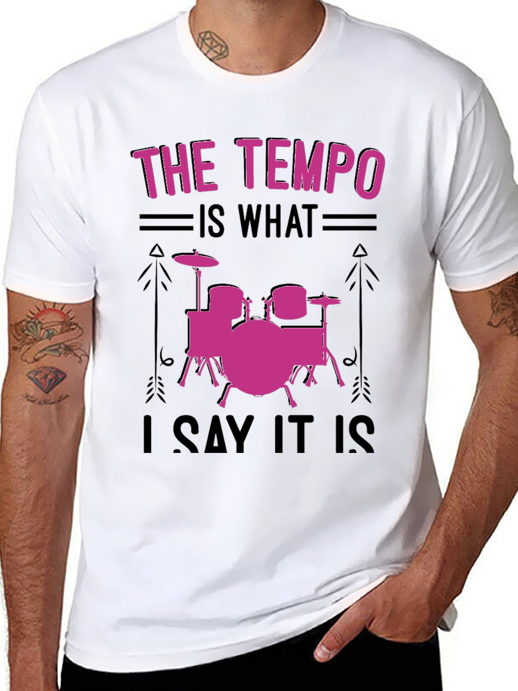 Tempo Drummer T-Shirt - Music Lover Gift