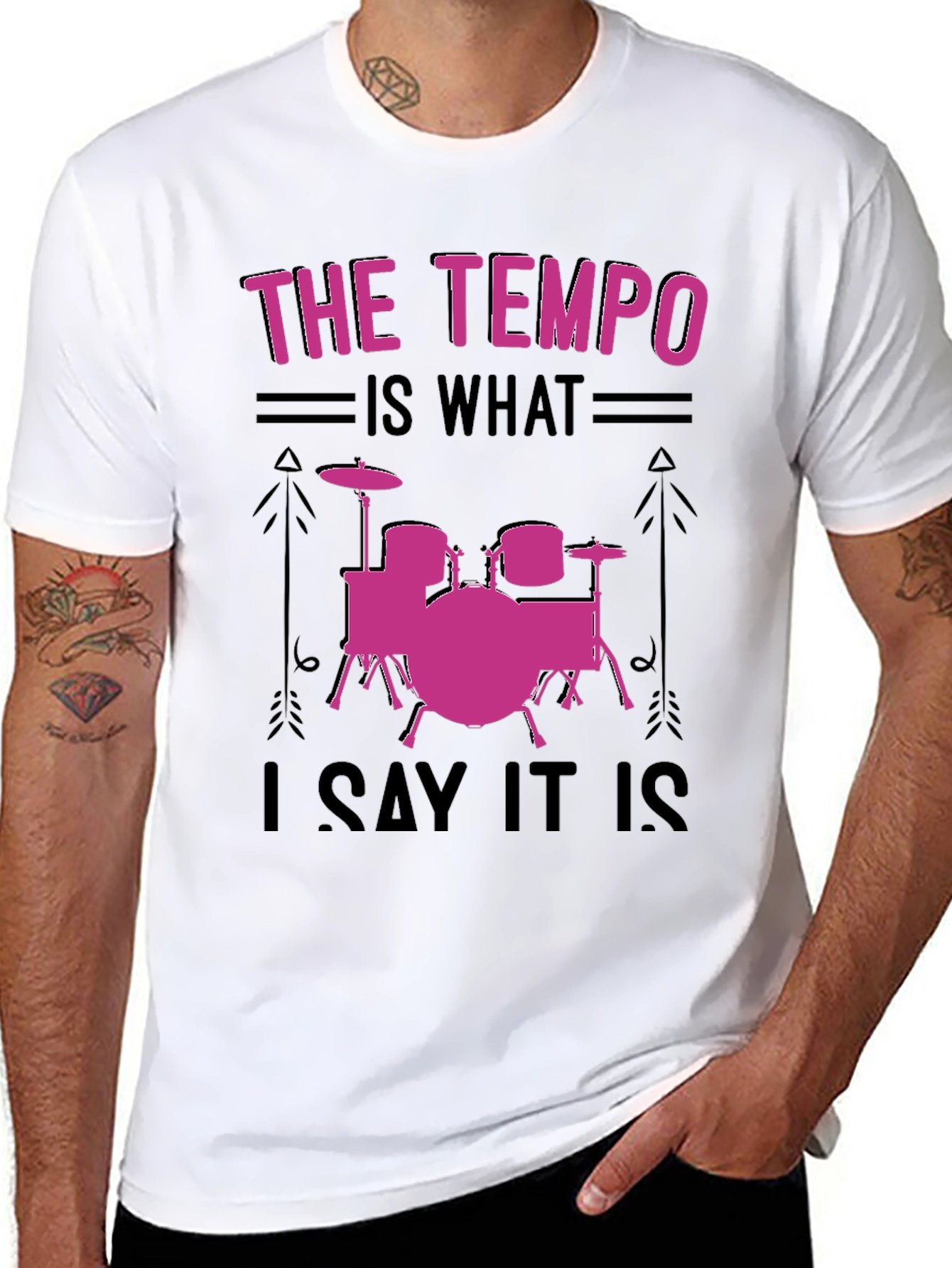 Tempo Drummer T-Shirt - Music Lover Gift