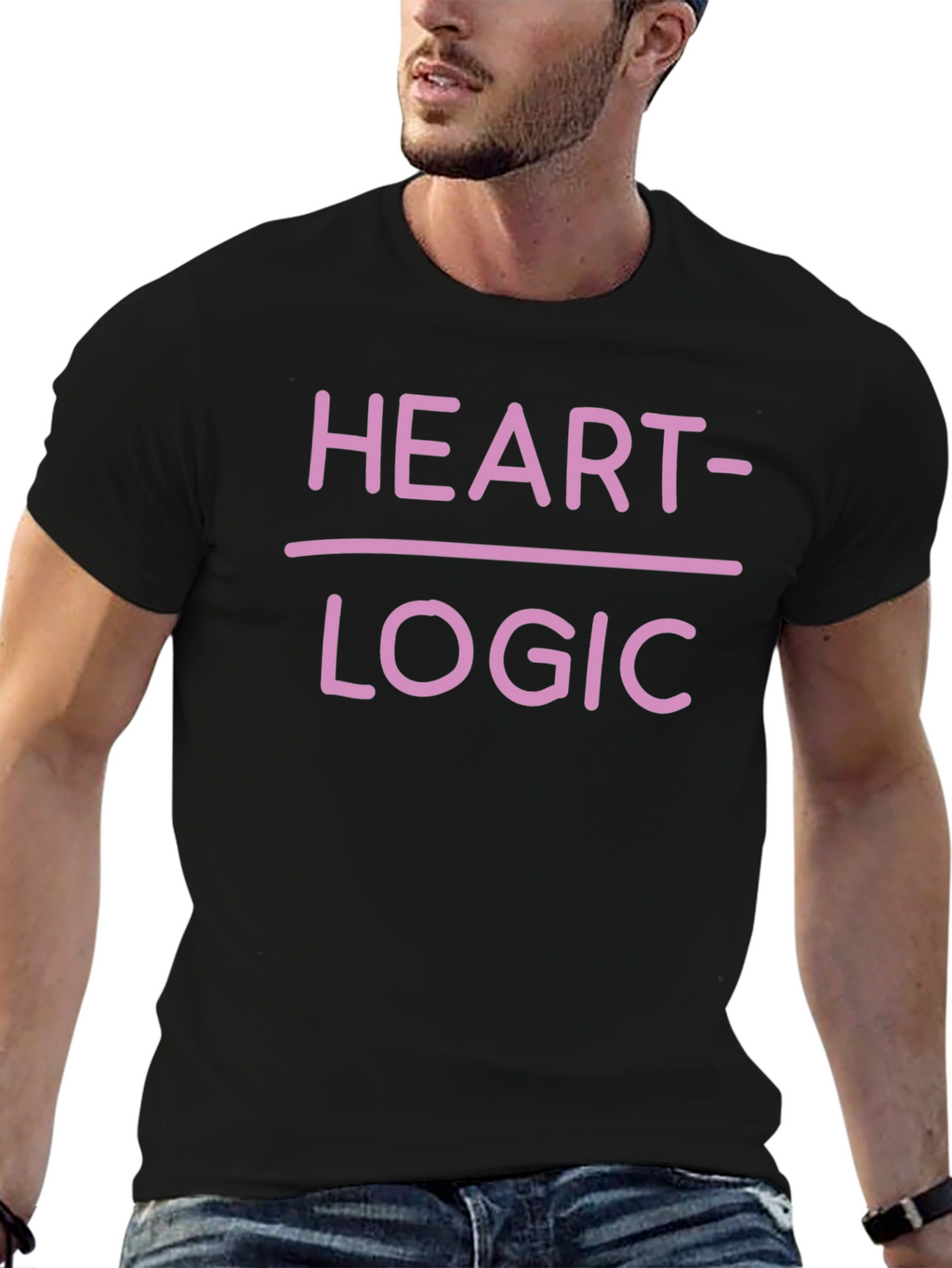 Heart Over Logic Graphic Tee - Funny Novelty Shirt