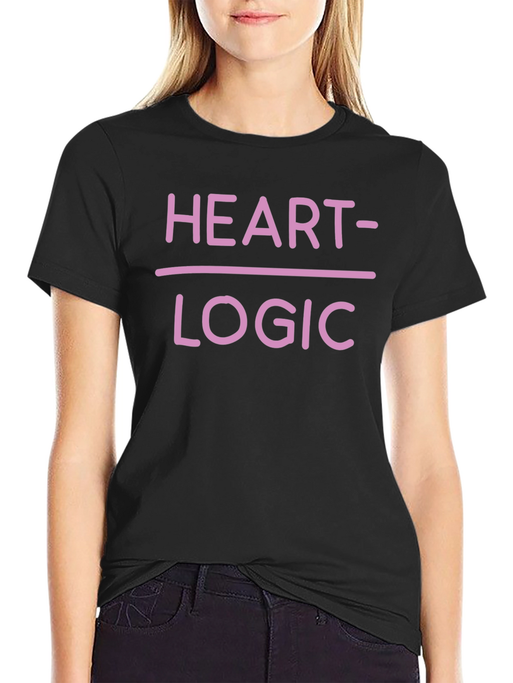 Heart Over Logic Graphic Tee - Funny Novelty Shirt