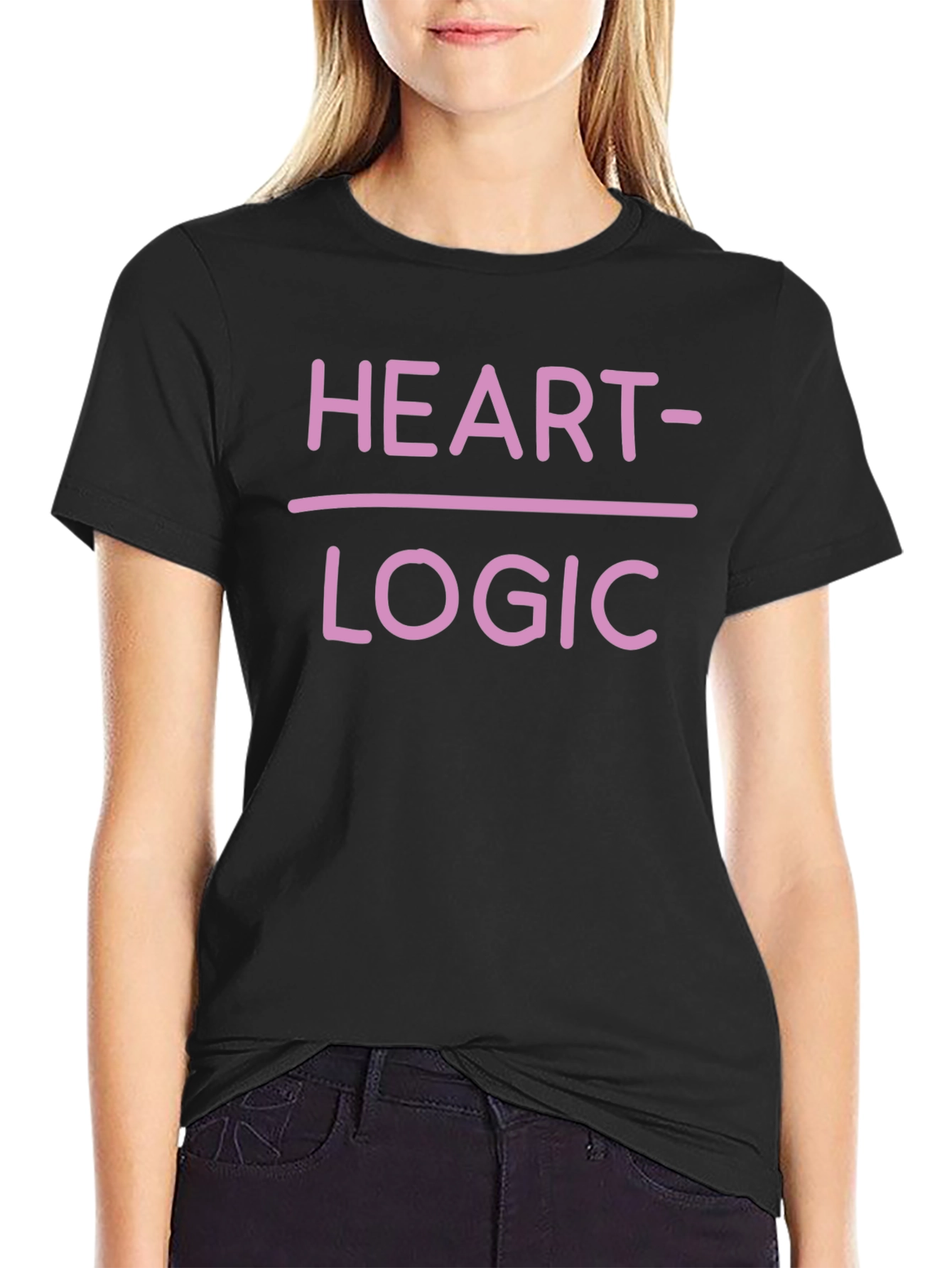 Heart Over Logic Graphic Tee - Funny Novelty Shirt