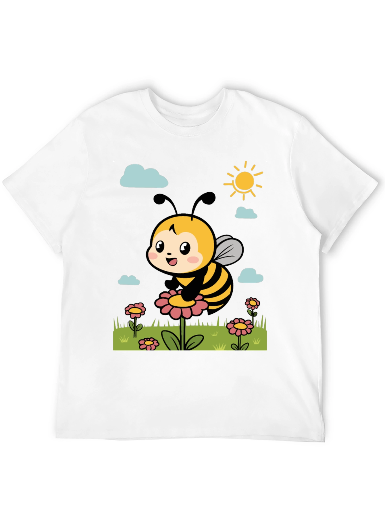 Cute Bee Graphic Tee - Black T-Shirt