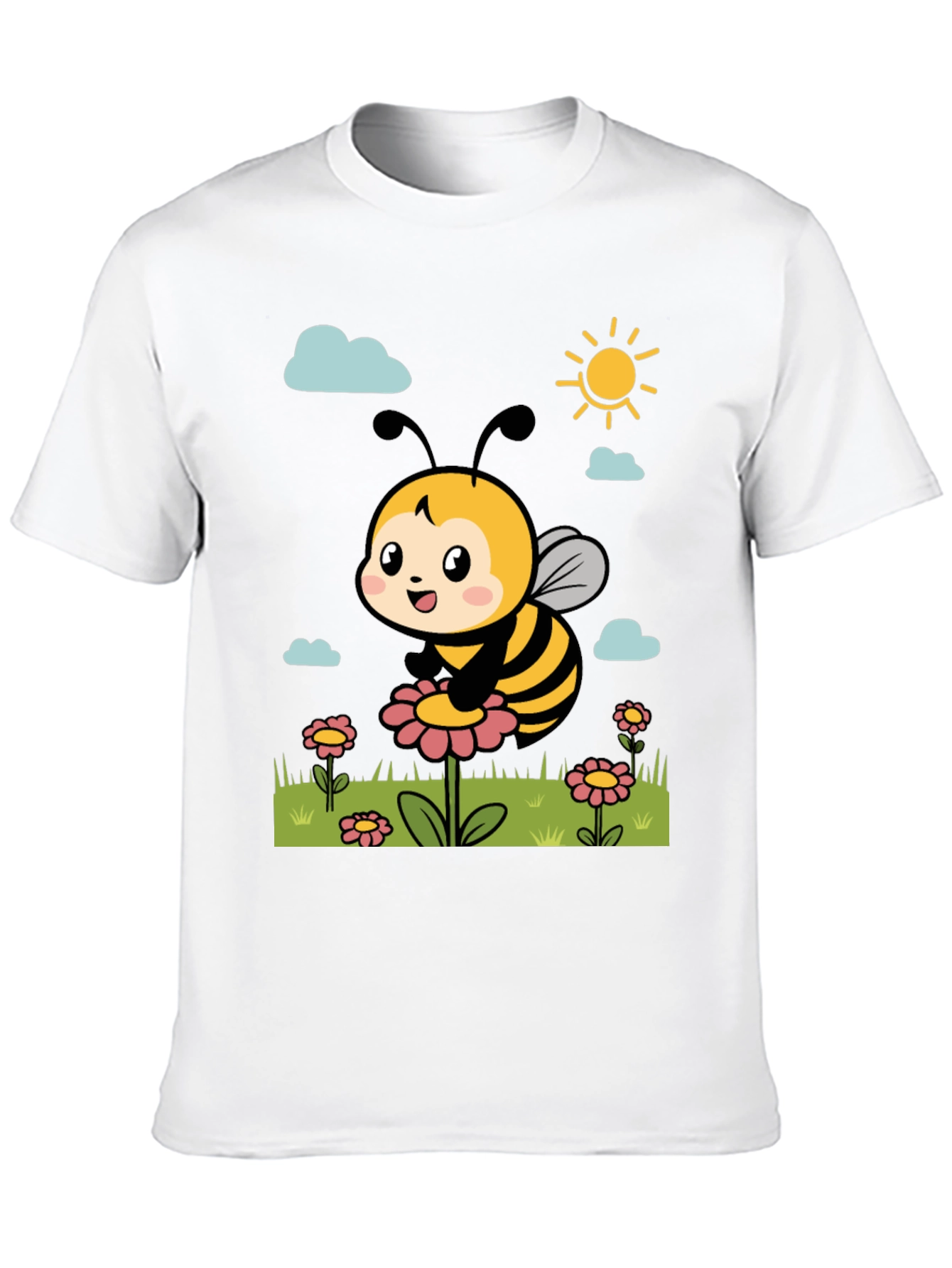 Cute Bee Graphic Tee - Black T-Shirt