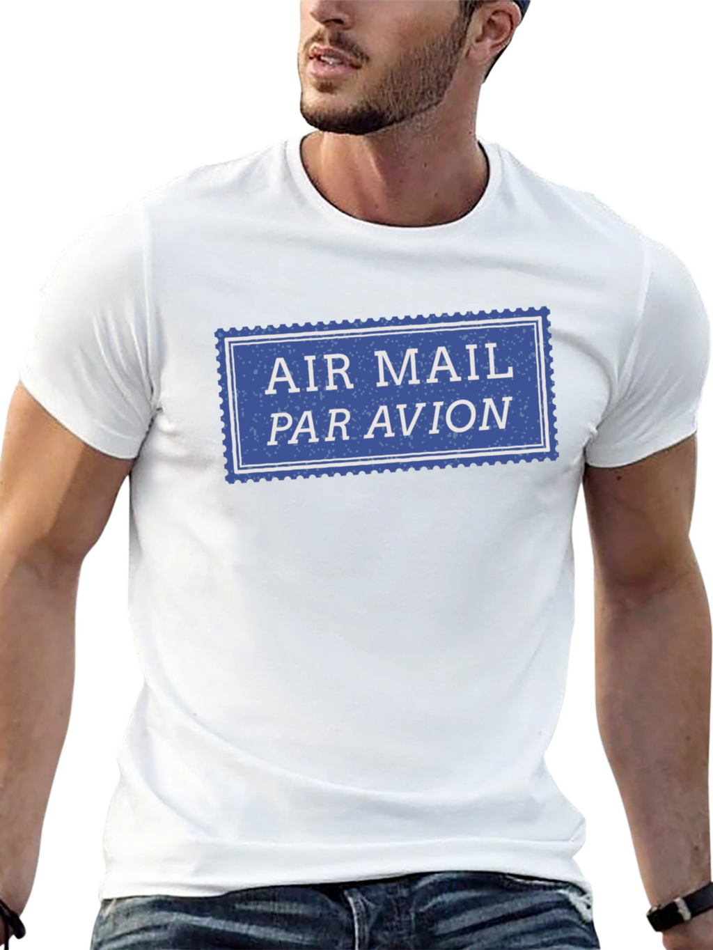 Air Mail Par Avion Stamp T-Shirt - Classic Style
