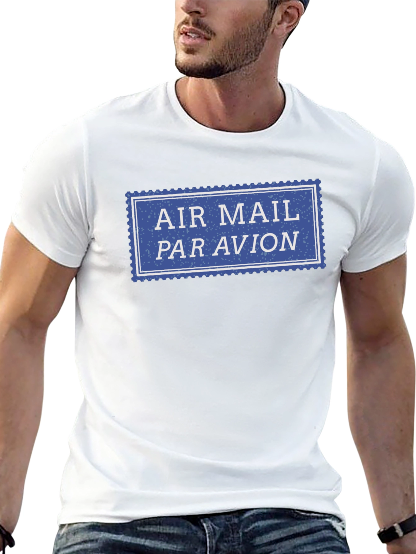 Air Mail Par Avion Stamp T-Shirt - Classic Style