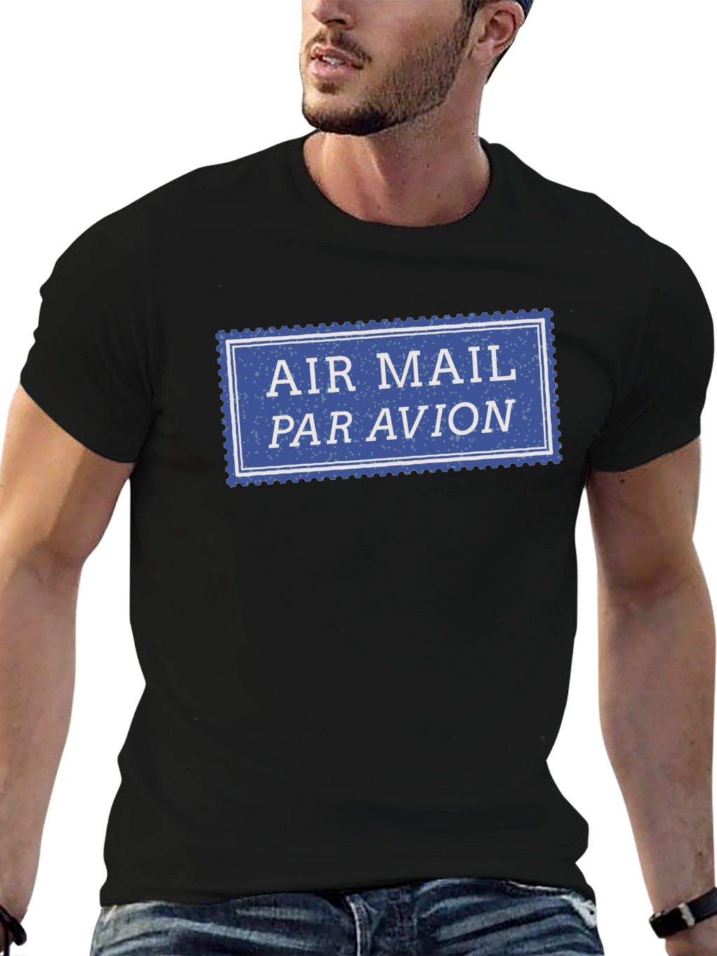 Air Mail Par Avion Stamp T-Shirt - Classic Style