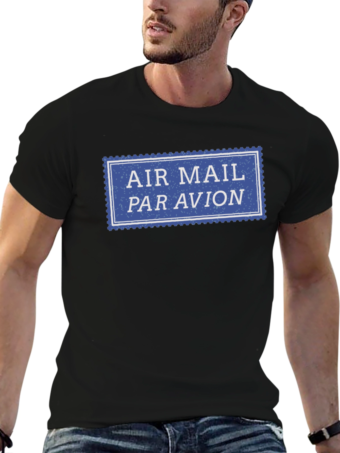 Air Mail Par Avion Stamp T-Shirt - Classic Style