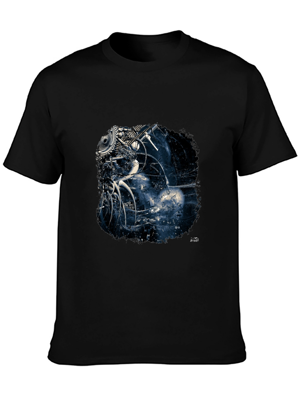Abstract Machine Design Black T-Shirt