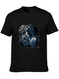 Abstract Machine Design Black T-Shirt