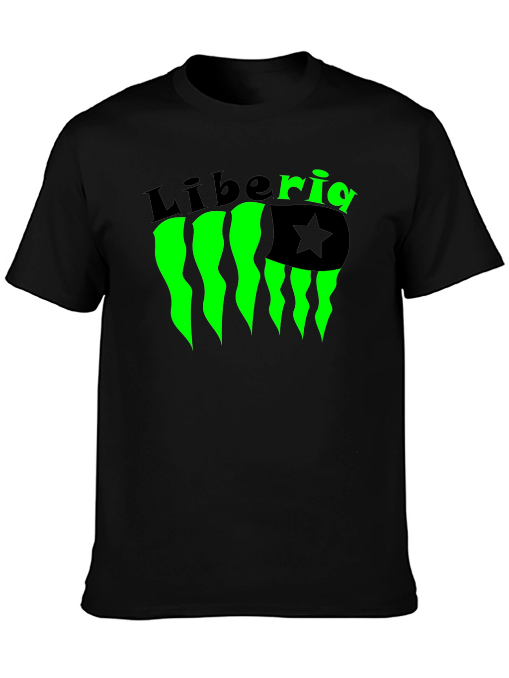 Liberia Flag Graphic Tee - Black