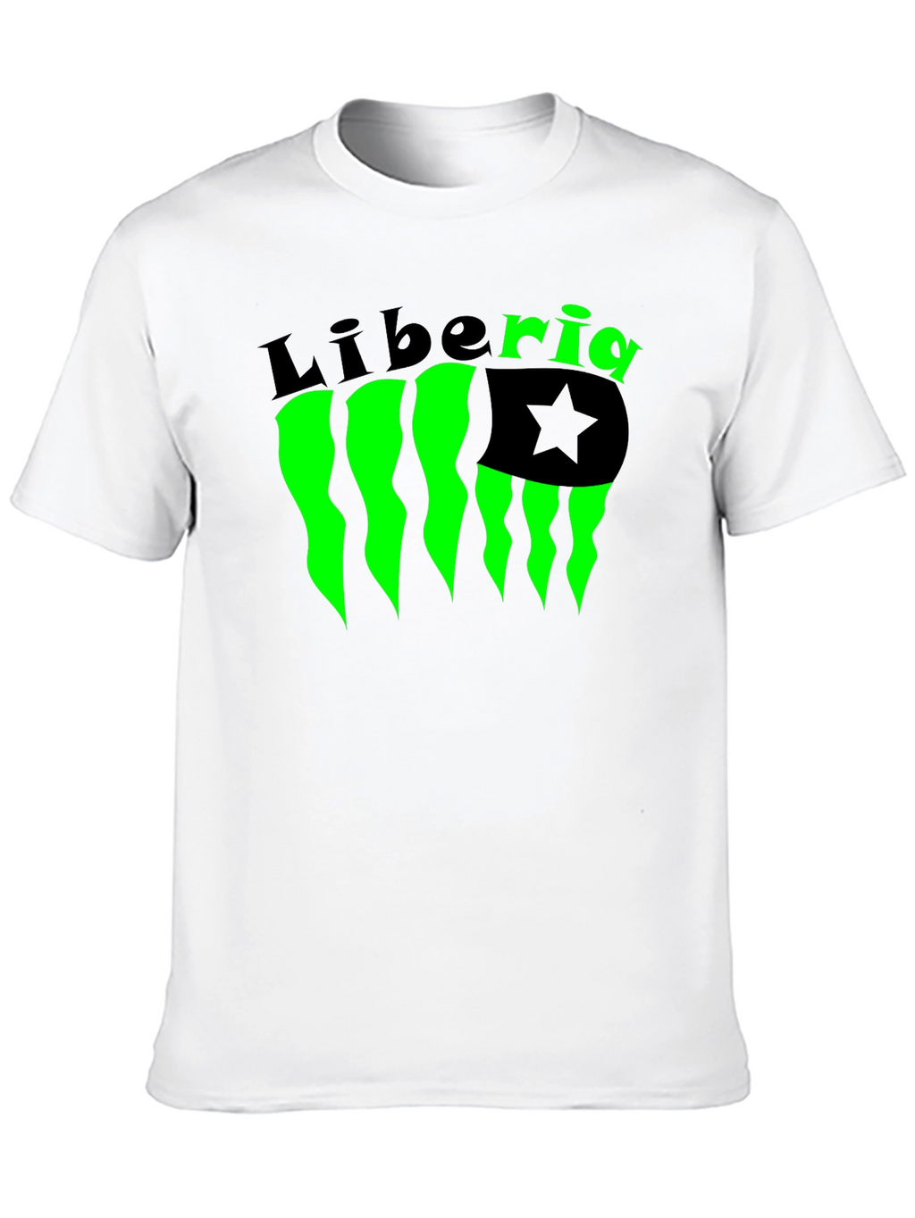 Liberia Flag Graphic Tee - Black
