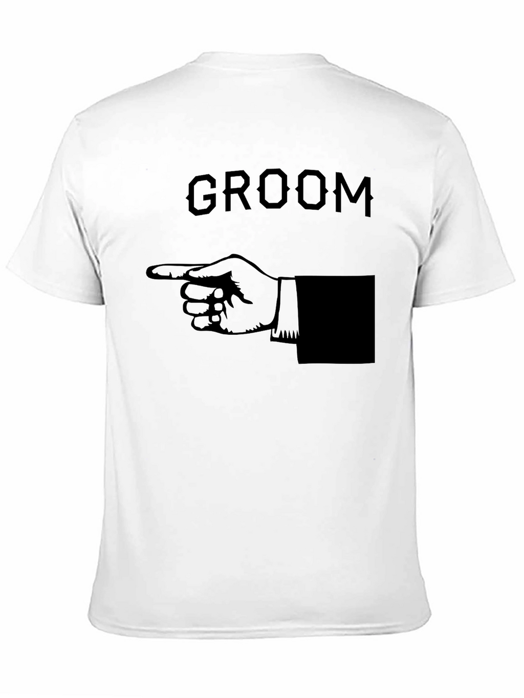 Groom Pointing Hand Graphic T-Shirt - Black