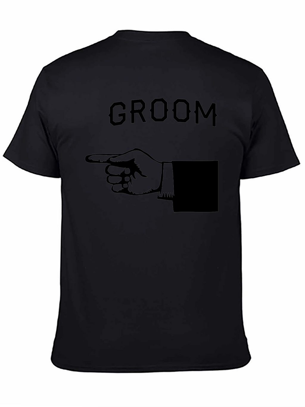 Groom Pointing Hand Graphic T-Shirt - Black