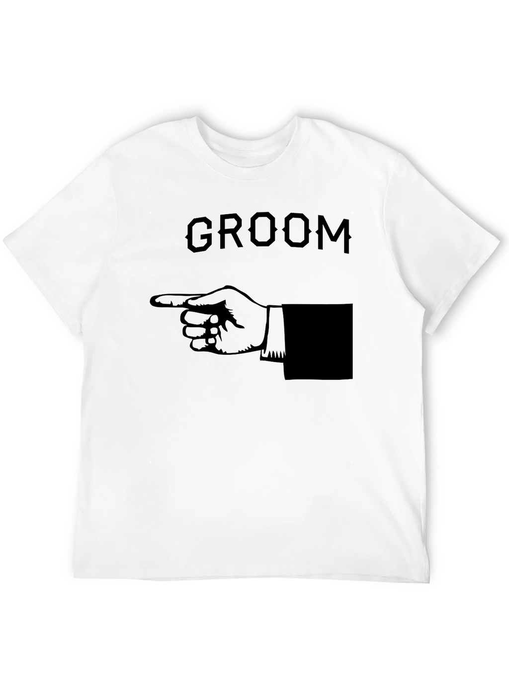 Groom Pointing Hand Graphic T-Shirt - Black