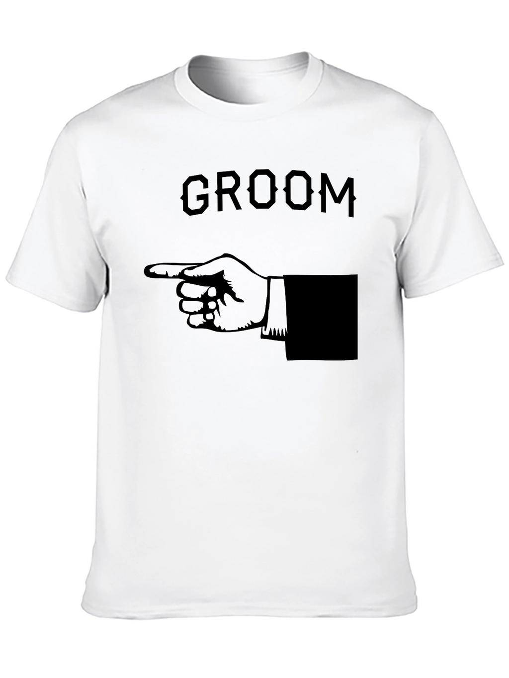Groom Pointing Hand Graphic T-Shirt - Black
