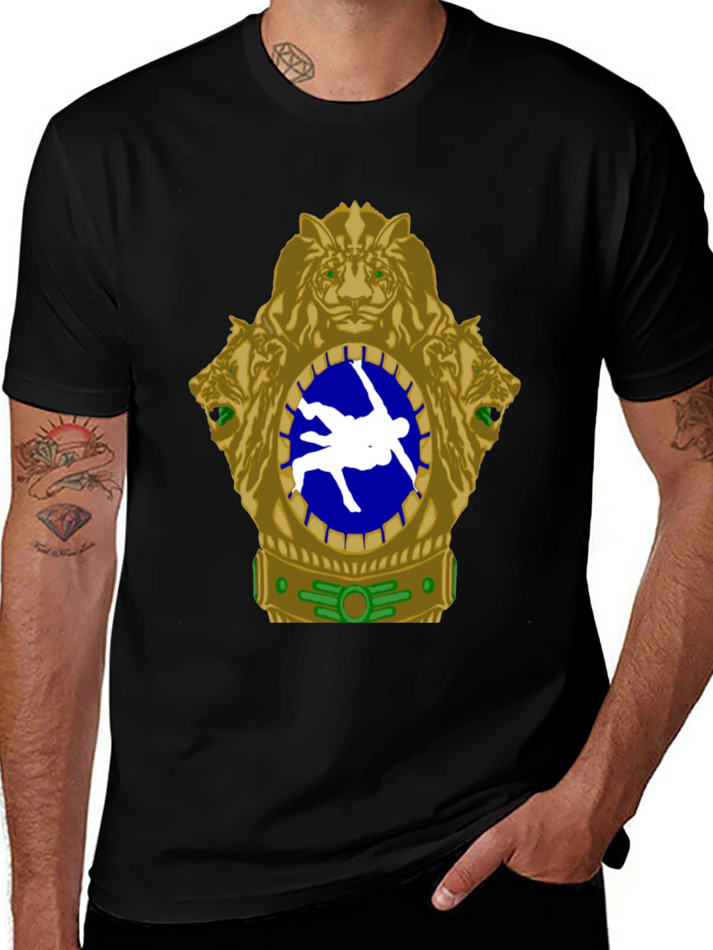 Wrestling Tiger Emblem T-Shirt