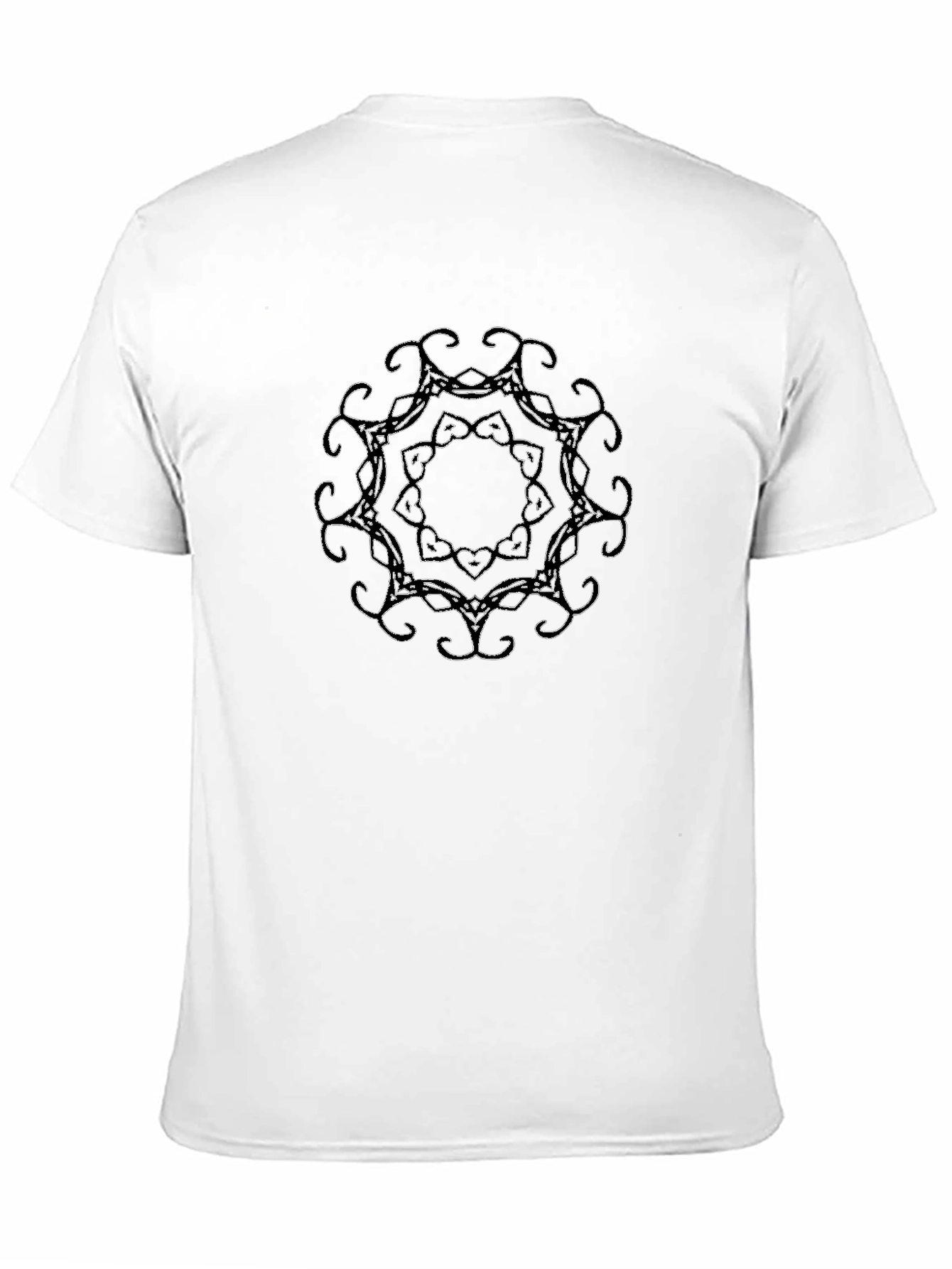 Black T-Shirt with Ornamental Circle Design