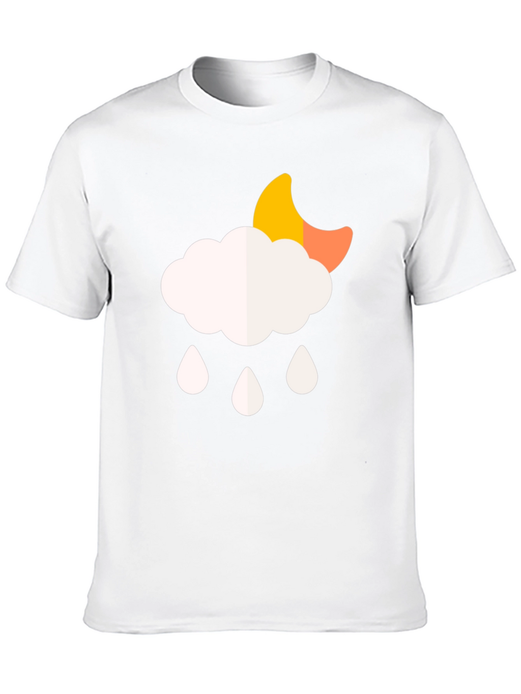 Cloud Rain Moon Graphic T-Shirt - Black
