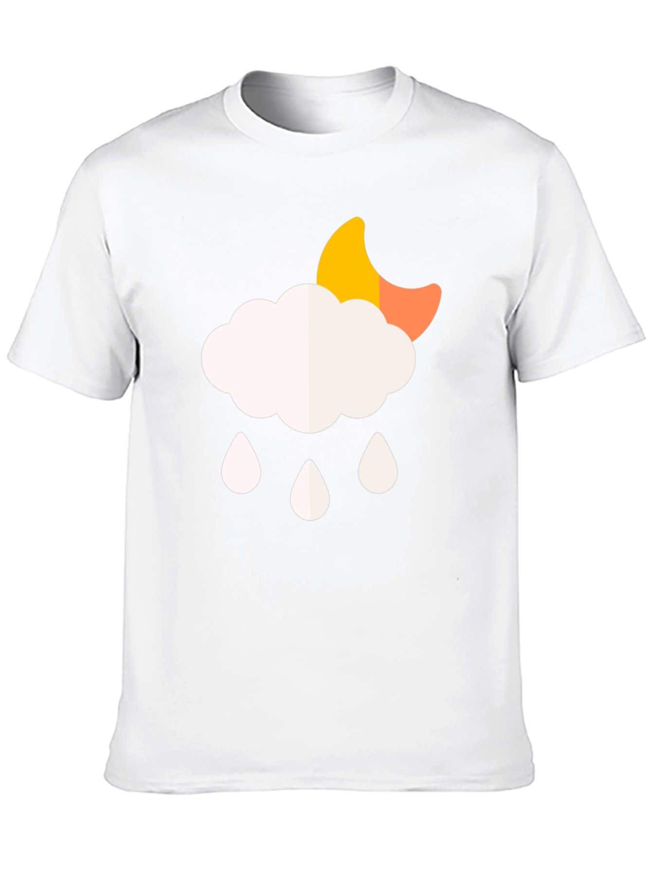 Cloud Rain Moon Graphic T-Shirt - Black