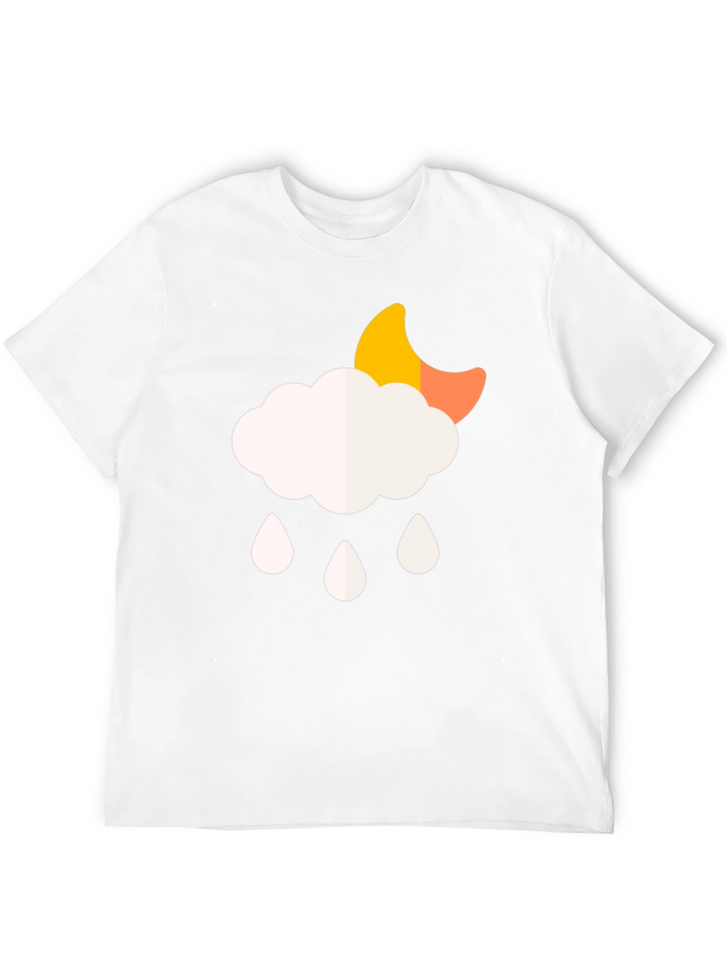 Cloud Rain Moon Graphic T-Shirt - Black