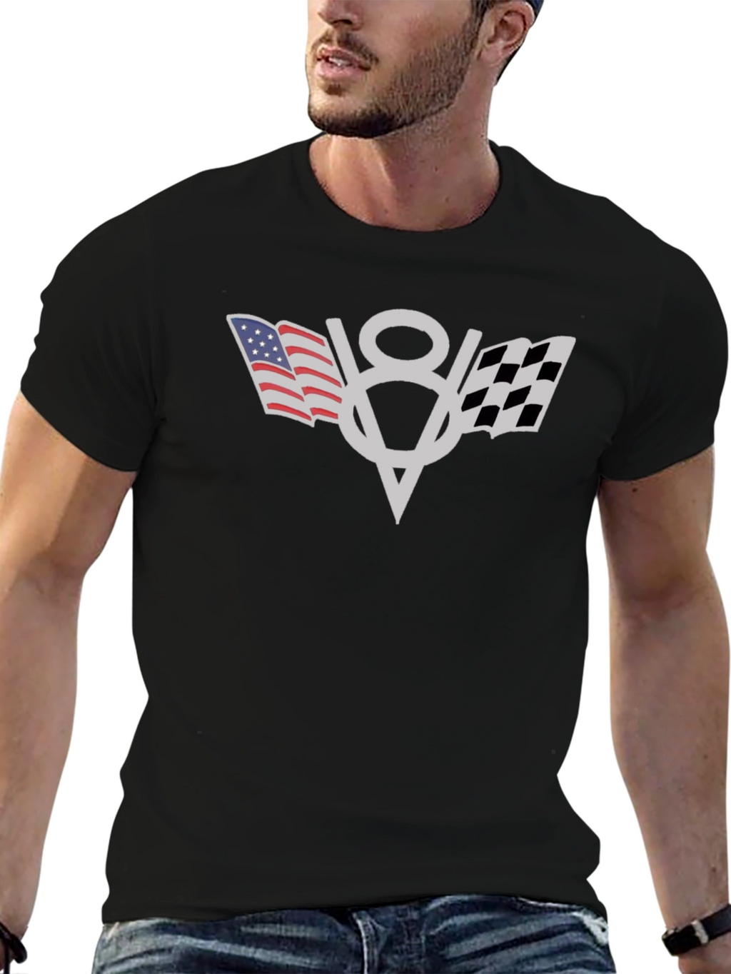 American Flag V8 Engine T-Shirt