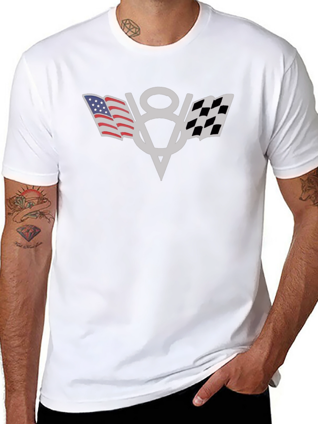 American Flag V8 Engine T-Shirt