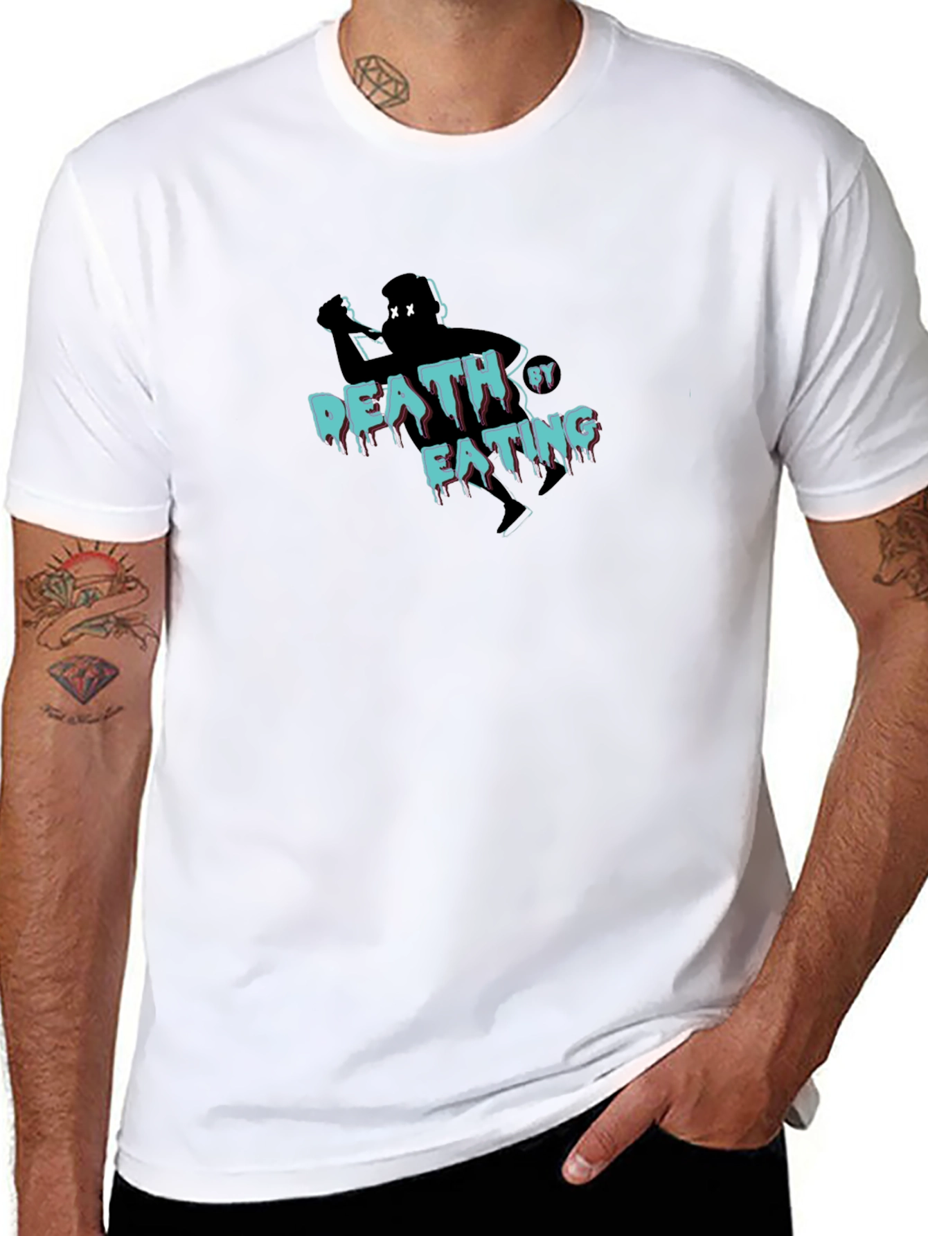 Death By Eating T-Shirt - Funny Graphic Tee