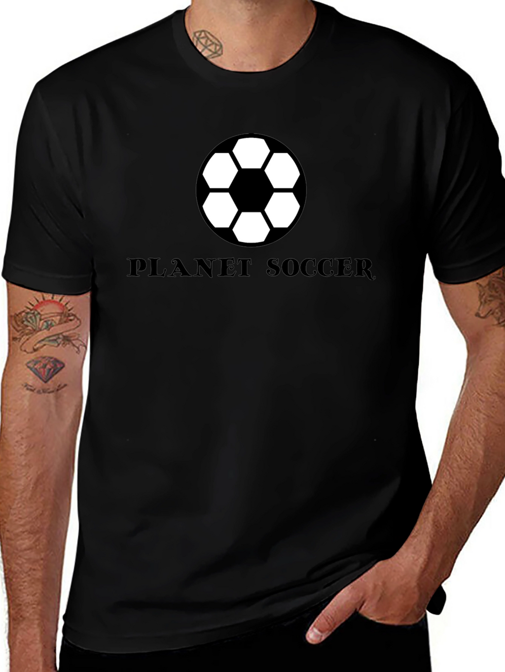 Planet Soccer Graphic T-Shirt - Black