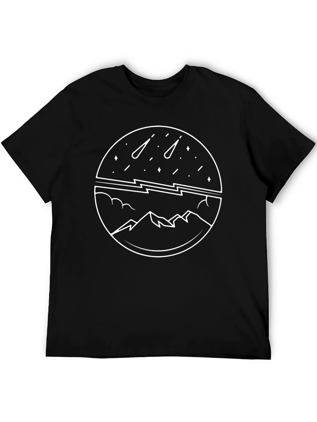 Mountainscape Graphic Tee - Celestial Design