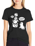 Cute Cartoon Seals Black T-Shirt