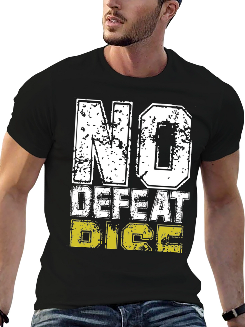No Defeat Dice Graphic Tee - Black