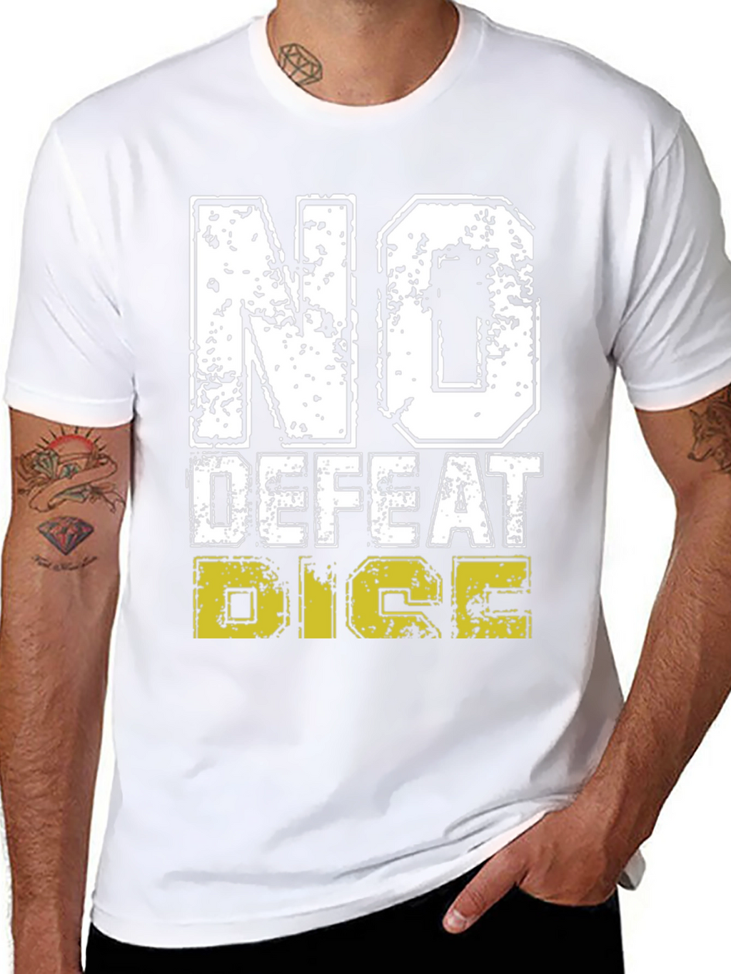 No Defeat Dice Graphic Tee - Black