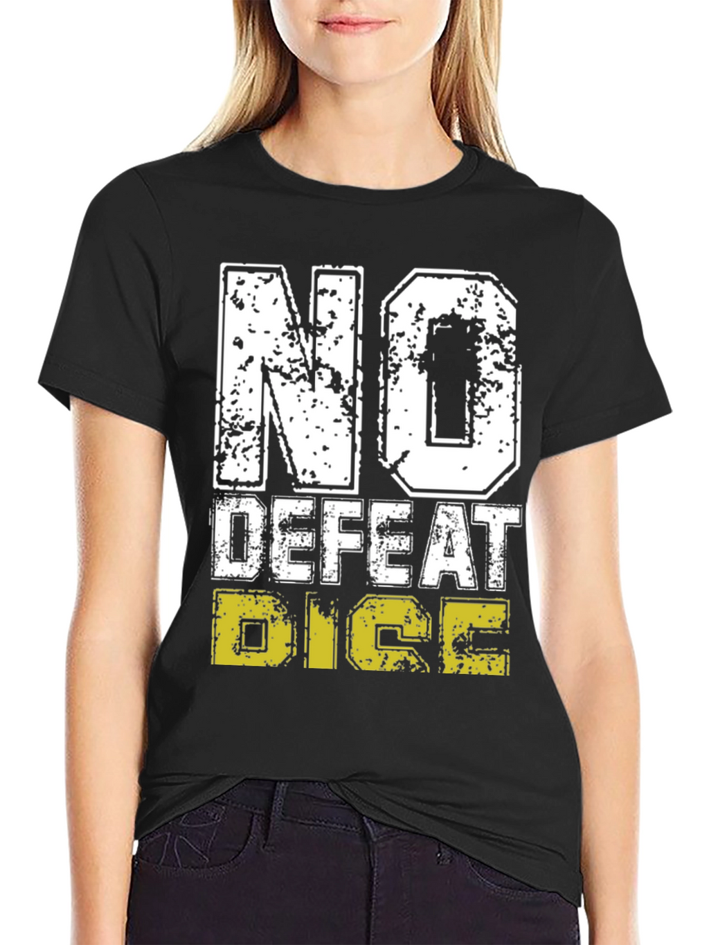 No Defeat Dice Graphic Tee - Black