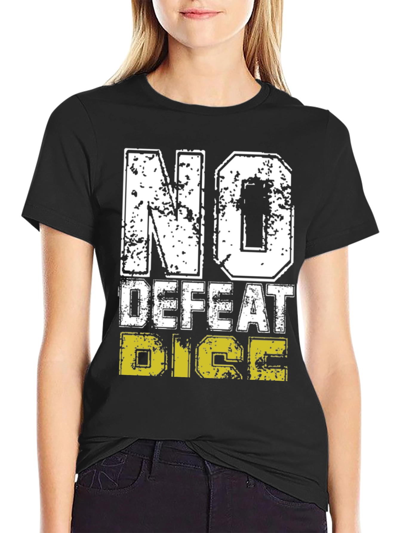 No Defeat Dice Graphic Tee - Black