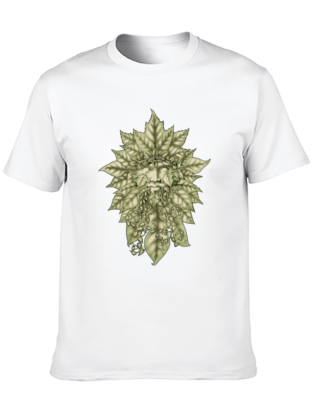 Green Man Leaf T-Shirt - Nature Inspired Graphic Tee
