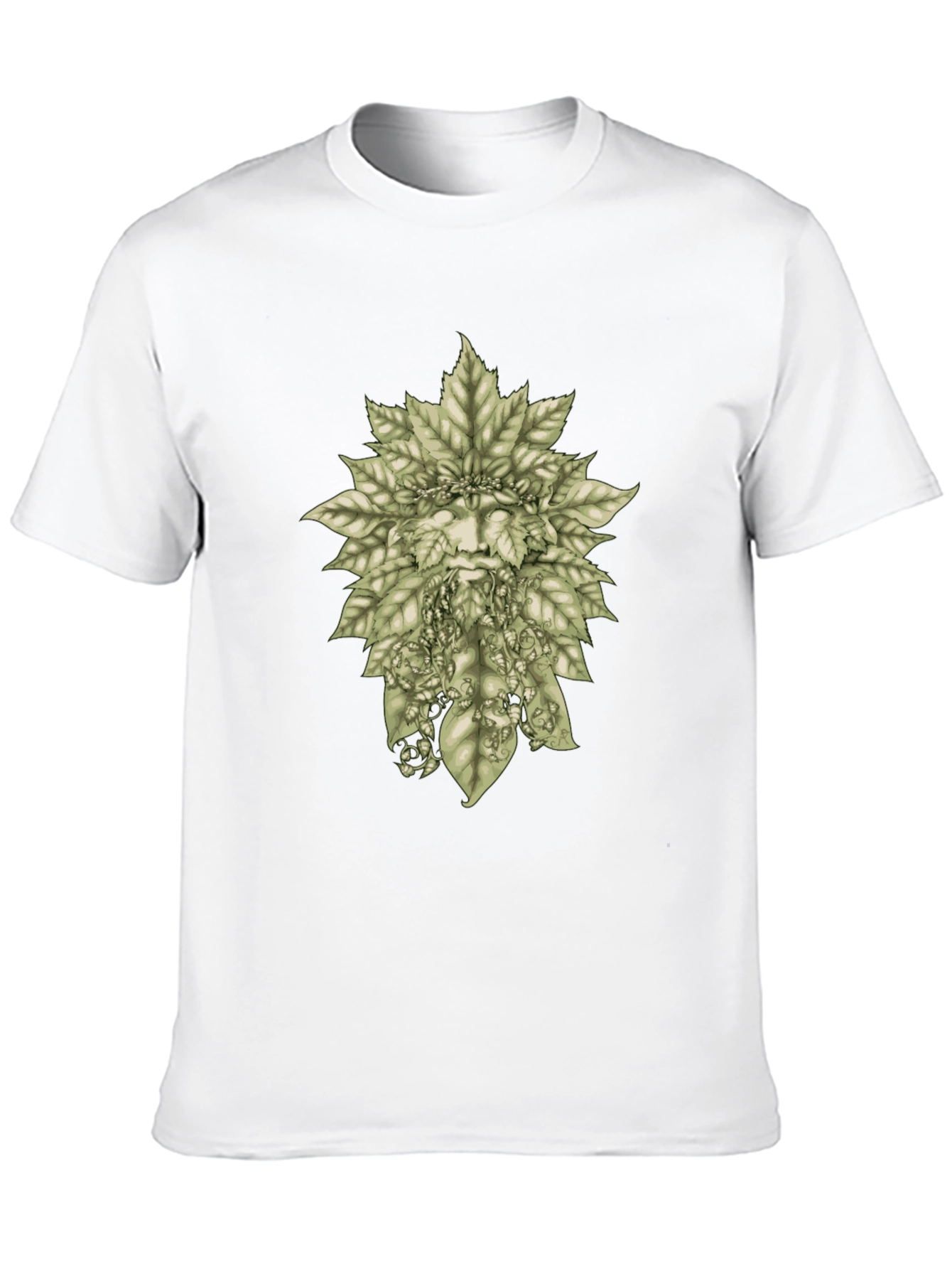 Green Man Leaf T-Shirt - Nature Inspired Graphic Tee