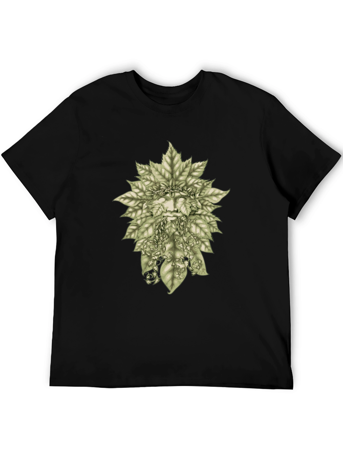 Green Man Leaf T-Shirt - Nature Inspired Graphic Tee