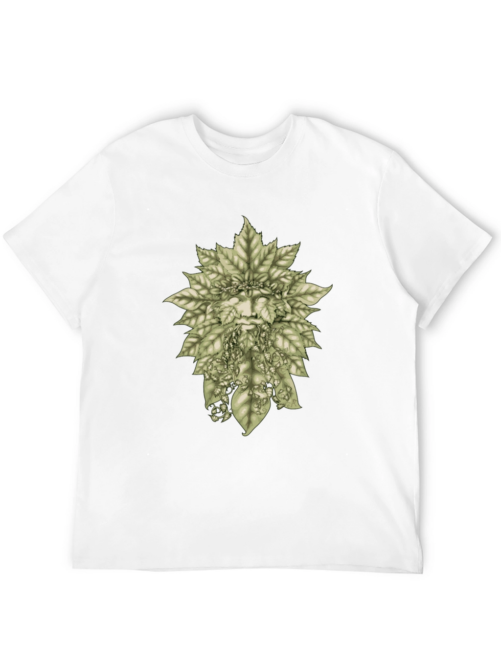 Green Man Leaf T-Shirt - Nature Inspired Graphic Tee