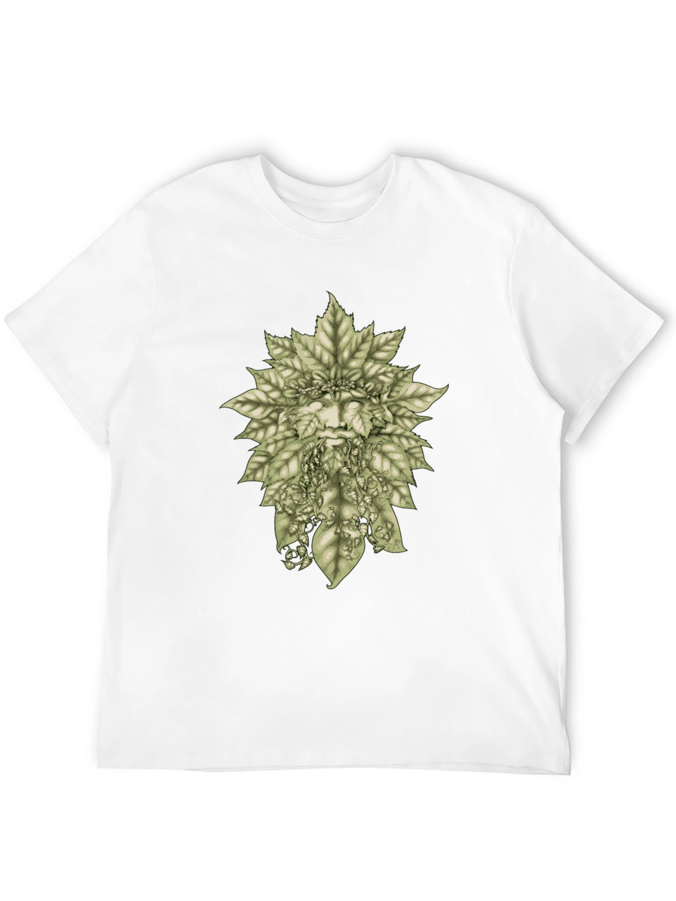 Green Man Leaf T-Shirt - Nature Inspired Graphic Tee