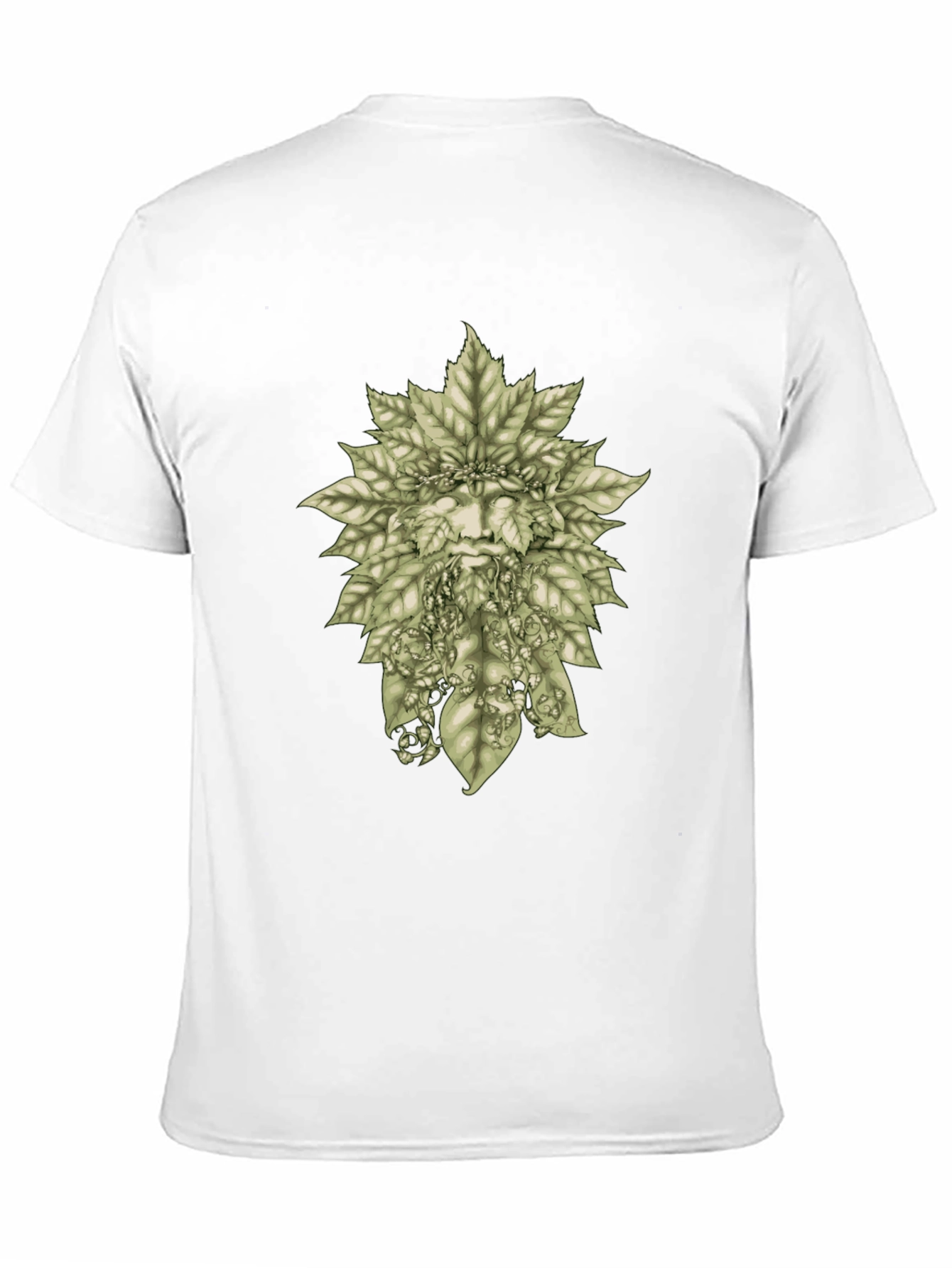 Green Man Leaf T-Shirt - Nature Inspired Graphic Tee