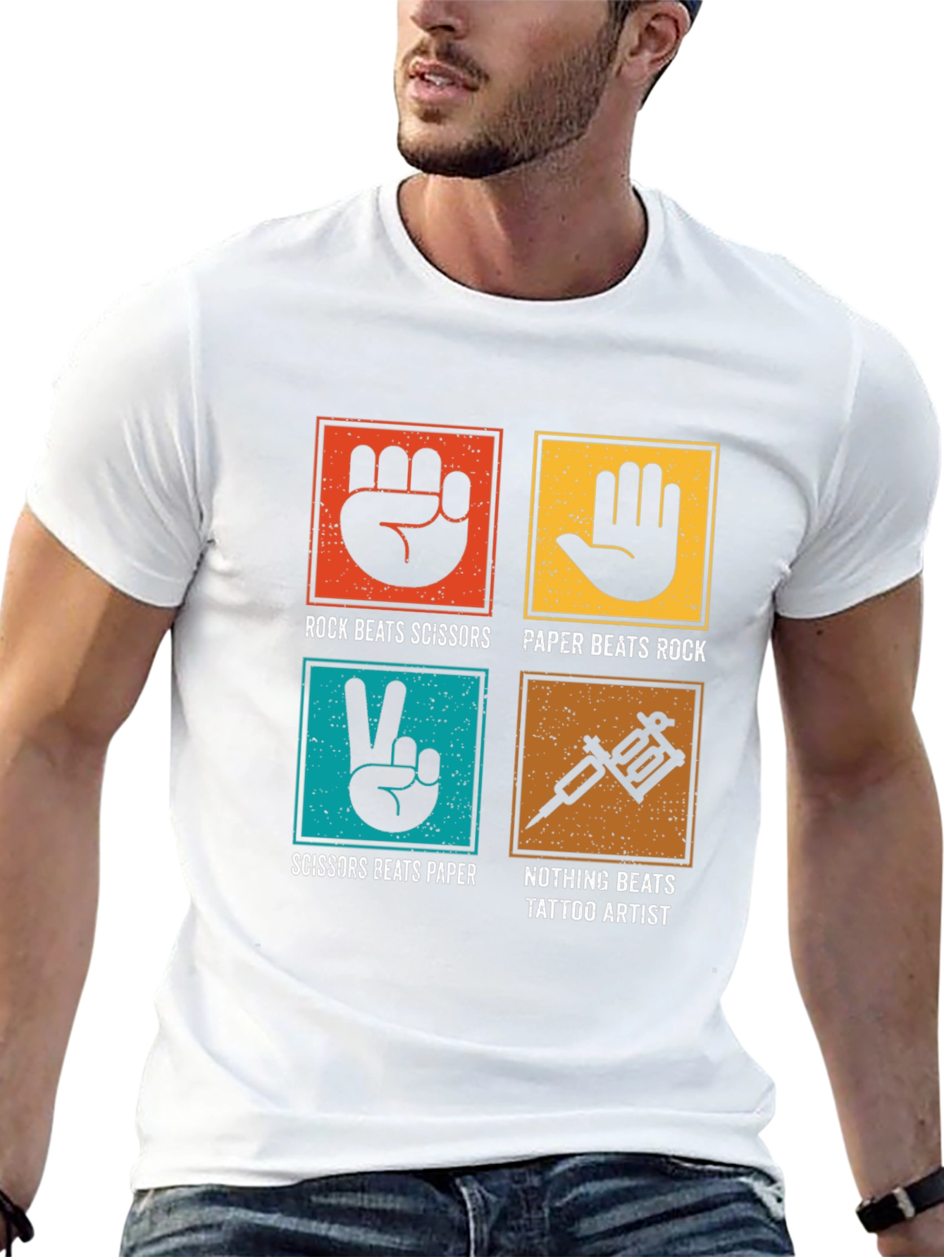 Rock Paper Scissors Tattoo Artist Graphic Tee