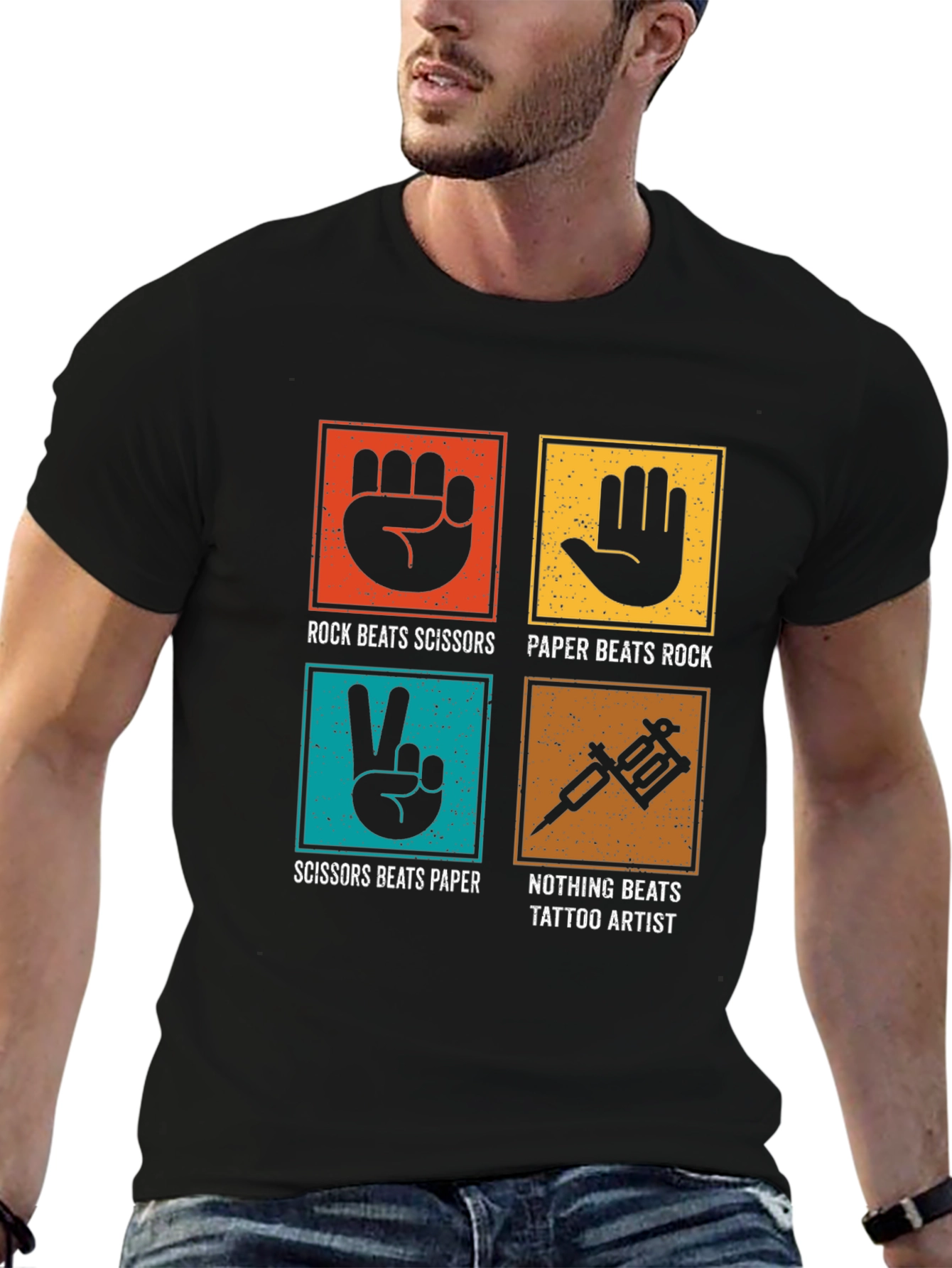 Rock Paper Scissors Tattoo Artist Graphic Tee