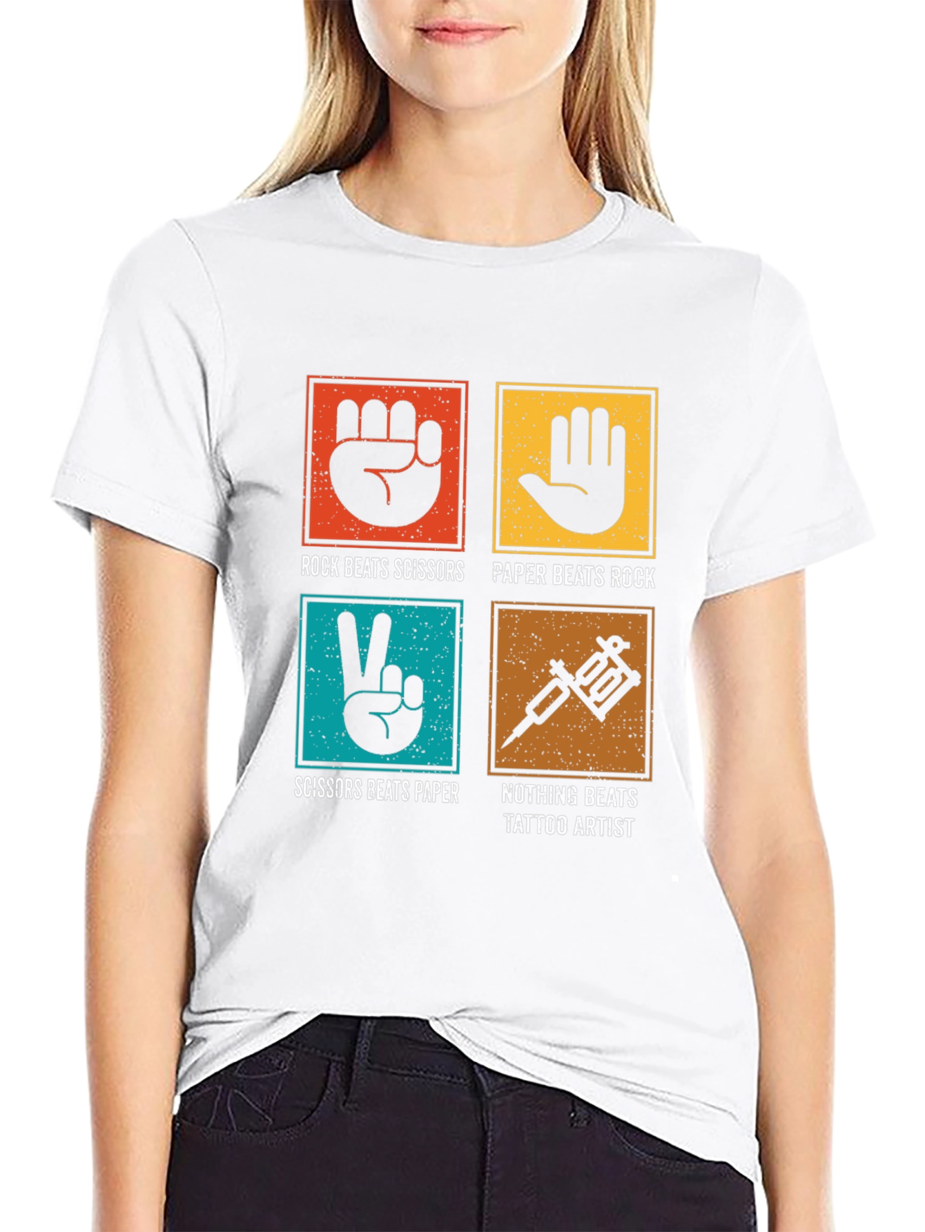 Rock Paper Scissors Tattoo Artist Graphic Tee