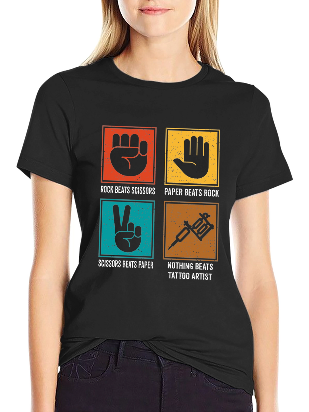 Rock Paper Scissors Tattoo Artist Graphic Tee