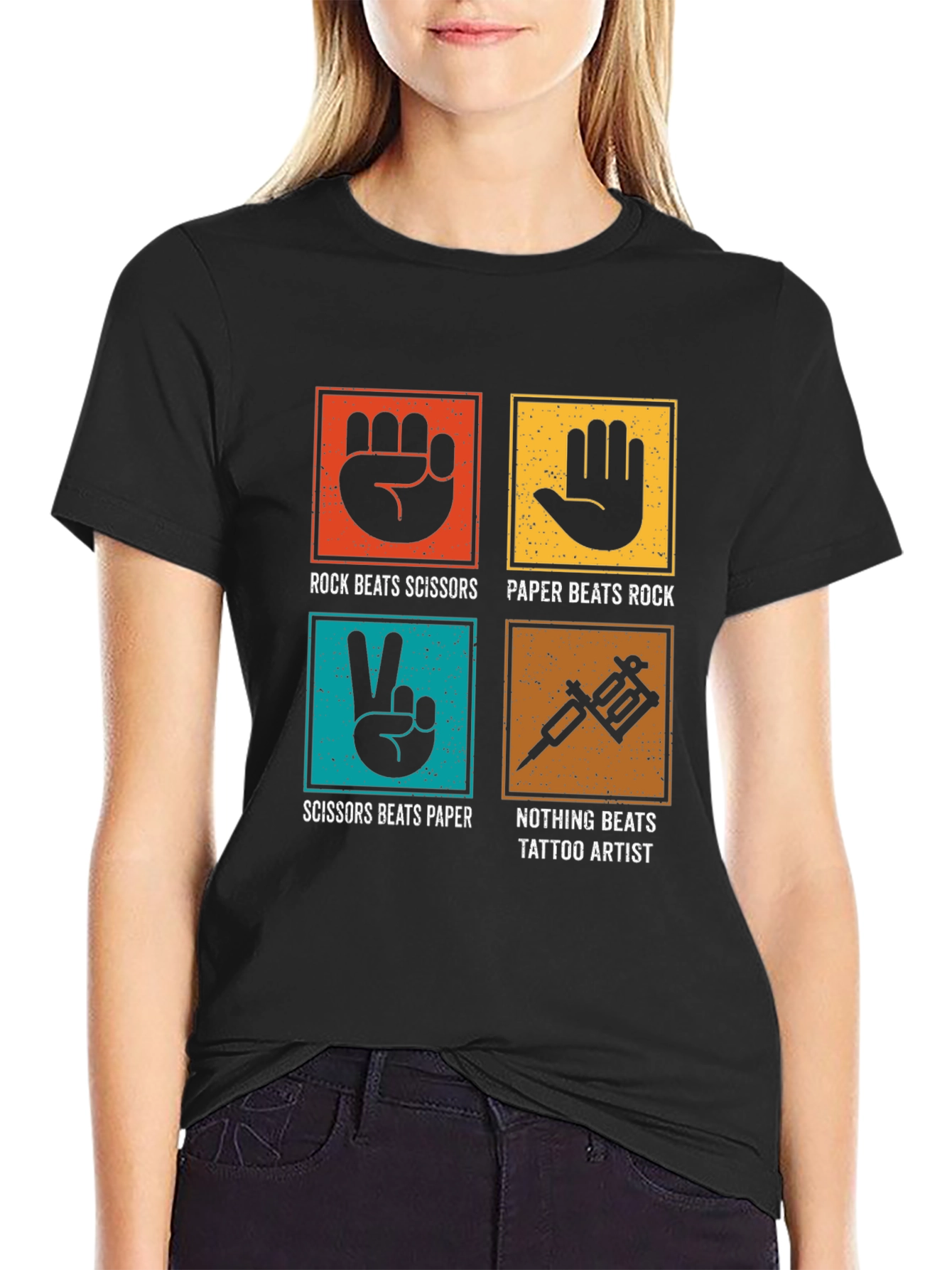 Rock Paper Scissors Tattoo Artist Graphic Tee