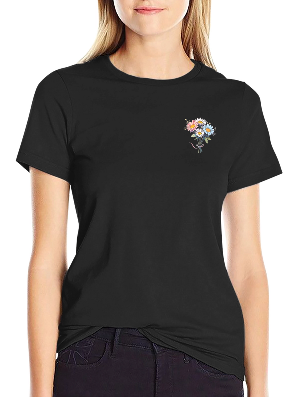 Floral Bouquet Graphic Tee - Soft Cotton