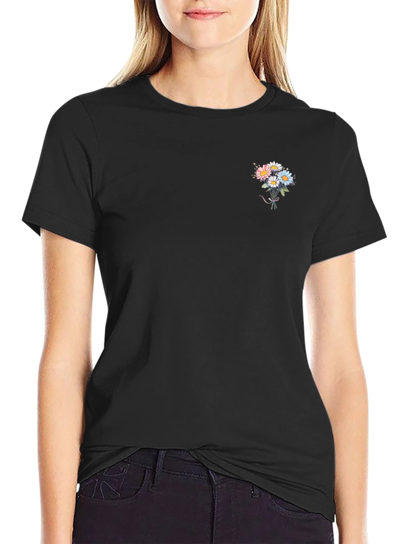 Floral Bouquet Graphic Tee - Soft Cotton