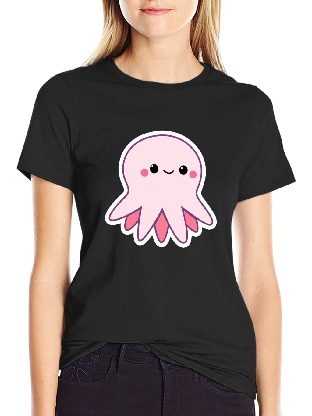Cute Octopus Graphic Tee - Stylish Black T-Shirt