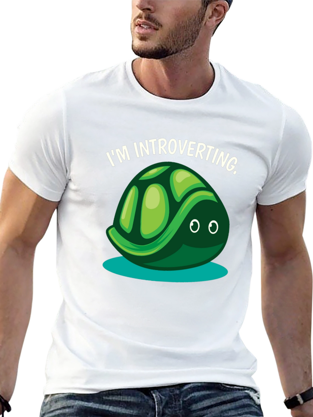 Introverting Turtle Graphic Tee - Black